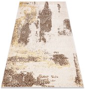 Tapete MEFE moderno 8731 Roseta vintage - Structural dois níveis de lã cinza bege