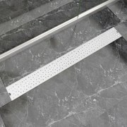 vidaXL Dreno de chuveiro linear bolhas 1030x140 mm aço inoxidável