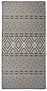 vidaXL Tapete de tecido plano para exterior 100x200 cm riscas pretas