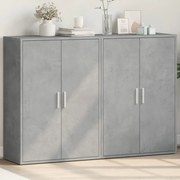 vidaXL Aparadores 2 pcs 60x31x84 cm derivados madeira cinzento cimento