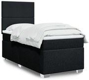 Cama com molas/colchão 90x190 cm tecido preto