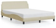 Estrutura de cama c/ cabeceira 120x200 cm tecido cor creme