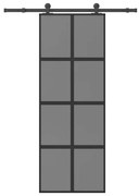 vidaXL Porta deslizante ferragens 76x205cm vidro temperado/alumínio