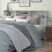 vidaXL Armário de cabeceira 220x19x103,5 cm cinzento cimento