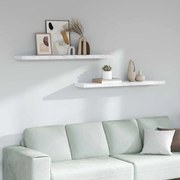 vidaXL Prateleira de Parede 2 pcs Mármore Branco 120 x 23,5 x 4 cm