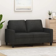 vidaXL Sofá de 2 lugares tecido 120 cm preto