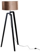 Vloerlamp zwart met velours kap krokodil 50cm - Puros Clássico / Antigo,Moderno