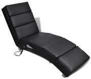 vidaXL Cadeira de massagens couro artificial preto