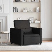 vidaXL Sofá-Cama Convertible 3 em 1 Preto
