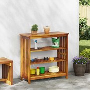 vidaXL Armário de Jardim com prateleira Natural 90 x 40 x 90cm