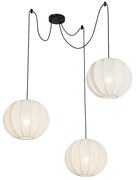 Candeeiro de suspensão design branco seda 30 cm 3 luzes - Plu