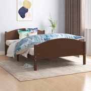 vidaXL Estrutura de cama 120x200 cm pinho maciço castanho-escuro