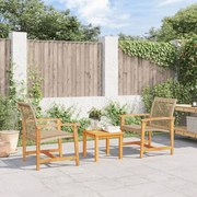 vidaXL Cadeiras de jardim 2 pcs vime PE/madeira de acácia maciça bege