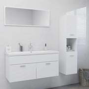 vidaXL Conjunto de móveis de casa de banho contraplacado branco