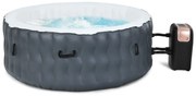 Jacuzzi Piscina de Massagem Insuflável Redonda de Jacuzzi 180 x 68 cm com 108 Jactos de Bolha Filtro Compressor com Cartucho Filtrante para 4 Pessoas