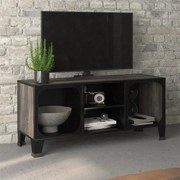 Móvel de TV 105x36x47 cm metal e MDF cinzento