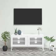 vidaXL Móvel de TV aço 105x35x50 cm branco