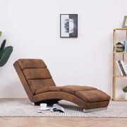 vidaXL Chaise longue camurça artificial castanho