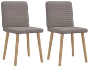 vidaXL Cadeiras de jantar 2 pcs tecido cinzento-acastanhado
