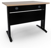 Secretária Escritório 1000x800 Soho Preto / Carvalho Trigo – Soho