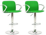 Bancos de bar 2 pcs couro artificial verde