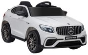 HOMCOM Carro Elétrico Mercedes AMG 12V para Crianças de 3-5 Anos com Controle Remoto Música Luzes Abertura da Porta 115x70x55cm Branco