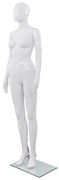 vidaXL Manequim feminino completo base em vidro 175cm branco brilhante