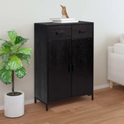 vidaXL Sapateira 75x40x110 cm pinho maciço preto
