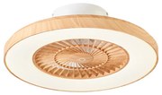 Ventilador de teto com impressão de madeira e efeito estrela 60cm incl. LED regulável com controle remoto - Climo