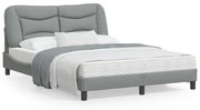 vidaXL Estrutura de cama sem colchão Hvar 140x190 cm tecido cinzento-claro