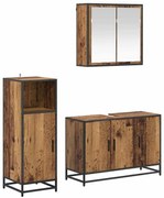 vidaXL Conjunto de Móveis para Banheiro com porta 3 pcs Madeira Antiga