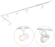 Sistema de calhas monofásico com 6 focos brancos ajustáveis - Magnax Jeana Moderno