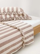 Lençol em linho e algodão com folhos Posie