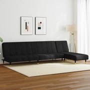 vidaXL 2 pcs conjunto de sofás veludo preto