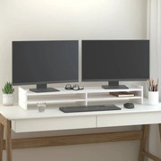 vidaXL Suporte para monitor 100x27x15 cm pinho maciço branco