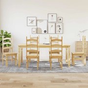 vidaXL 7 pcs conjunto de jantar Panama madeira pinho maciça