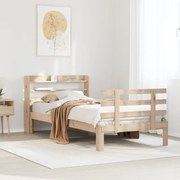 vidaXL Estrutura de cama com cabeceira 100x200cm pinho maciço