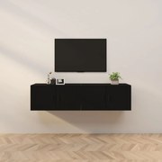 Móveis de TV de parede 2 pcs 80x34,5x40 cm preto