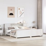 Cama sem colchão 200x200 cm madeira de pinho maciça branco