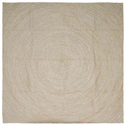 vidaXL Tapetes de área Quadrado Natural e Branco 200 x 200 cm Juta