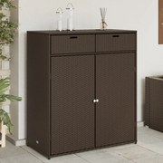 vidaXL Armário de arrumação para jardim 105x55x113 cm vime PE castanho