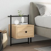 vidaXL Mesa cabeceira parede 35x30x51cm deriv. madeira carvalho sonoma