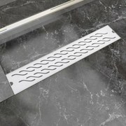 vidaXL Dreno de chuveiro linear onda 630x140 mm aço inoxidável