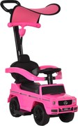 HOMCOM Carro Andador para Crianças Mercedes G350 com Buzina Capô Removível Encosto e Suporte de Proteção 85,5x40,5x95 cm Rosa | Aosom Portugal