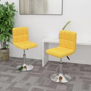vidaXL Cadeiras de jantar giratórias 2 pcs tecido amarelo