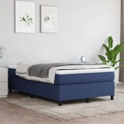 vidaXL Cama com molas/colchão 120x200 cm tecido azul