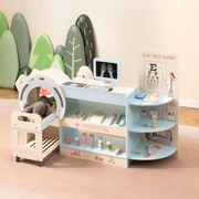 Conjunto de brincar aos médicos para crianças 115,5 x 30,5 x 72,5 cm com acessórios oftalmológicos e lâminas intercambiáveis para idades a partir dos