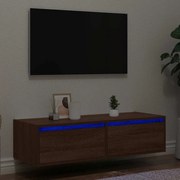 Móvel de TV com luzes LED 100X35,5x25 cm cor carvalho castanho