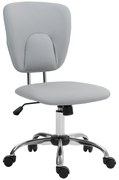Vinsetto Cadeira de Escritório Giratória Couro PU Altura Ajustável Função Basculante Moderno 50x54x87,5-96,5 cm Cinza Claro | Aosom Portugal