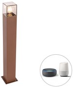 LED Candeeiro de pé exterior inteligente castanho ferrugem 70 cm com Wi-Fi P45 - Dinamarca Industrial